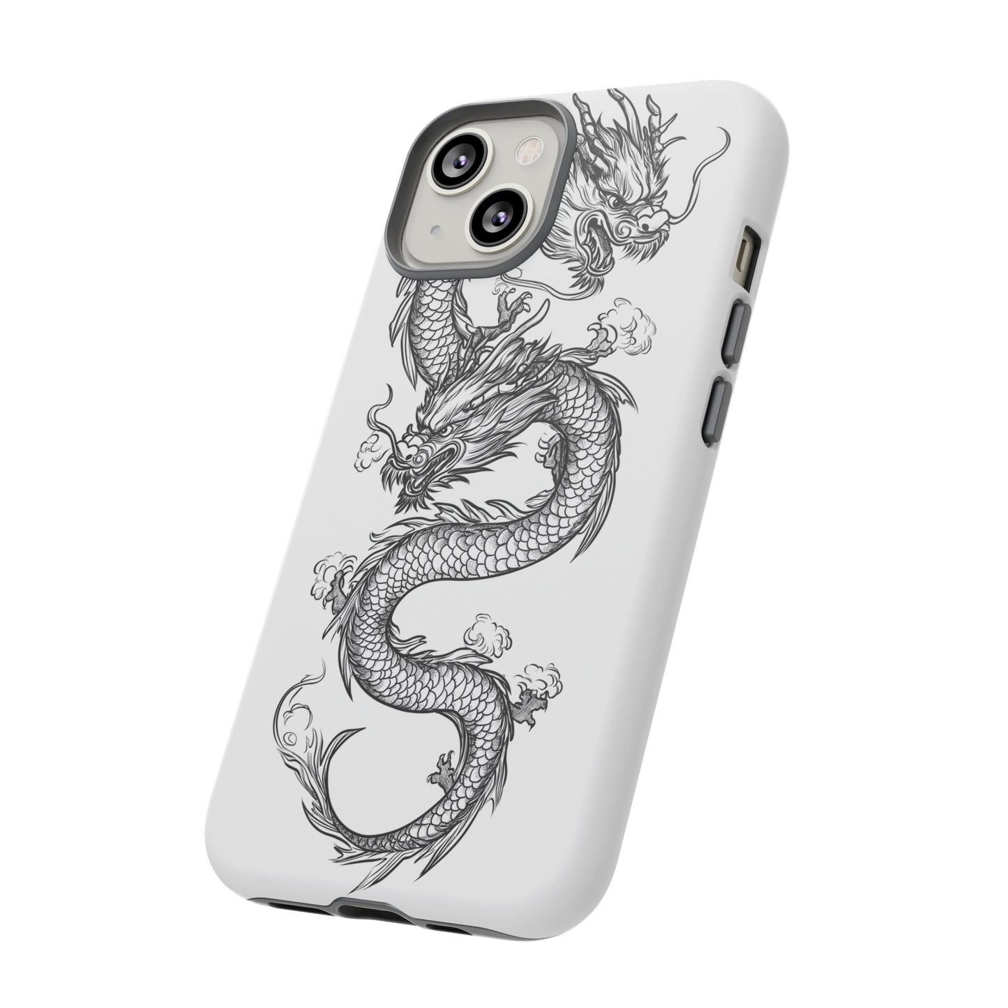 Dragons Phone Cases - Black Ink Tattoo Design of Dragons Tough Cases