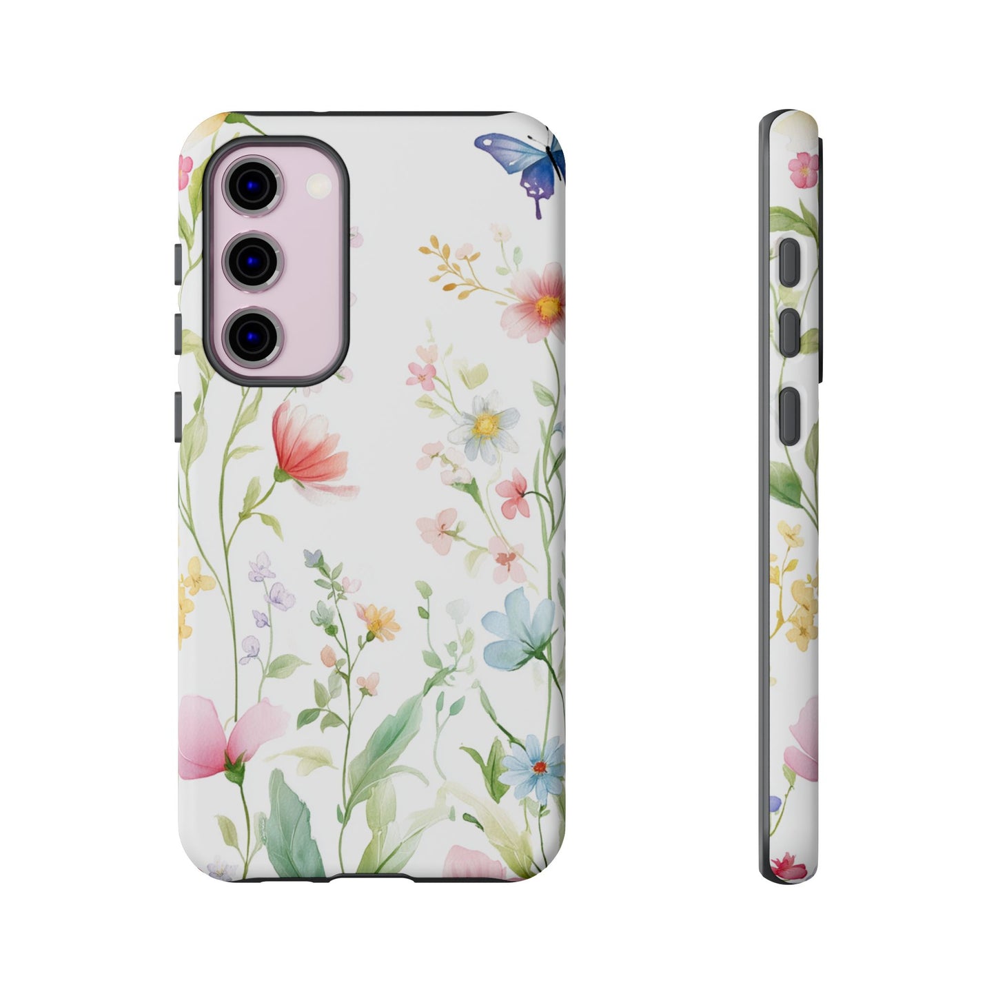 Watercolor Wildflower & Butterfly Phone Case - iPhone, Samsung, and Google case