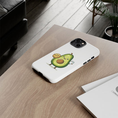 Tough Cases with Cute avocado cartoon character for iPhone, Samsung, and Google case