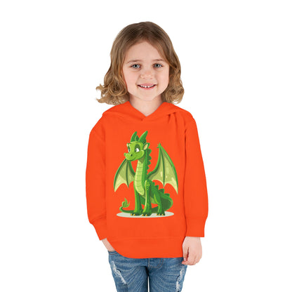 Toddler Pullover Fleece Hoodie - Cute Cartoon Dragon Design Hoodie