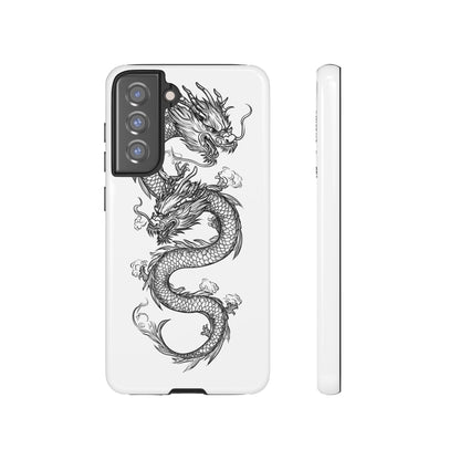 Dragons Phone Cases - Black Ink Tattoo Design of Dragons Tough Cases