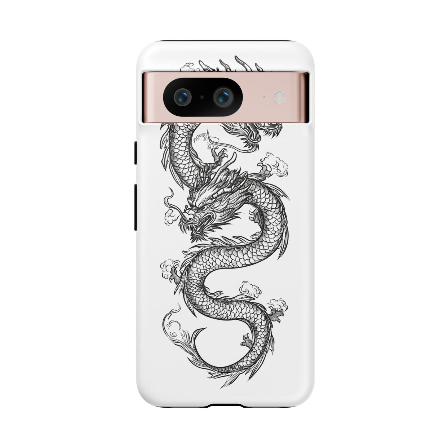 Dragons Phone Cases - Black Ink Tattoo Design of Dragons Tough Cases