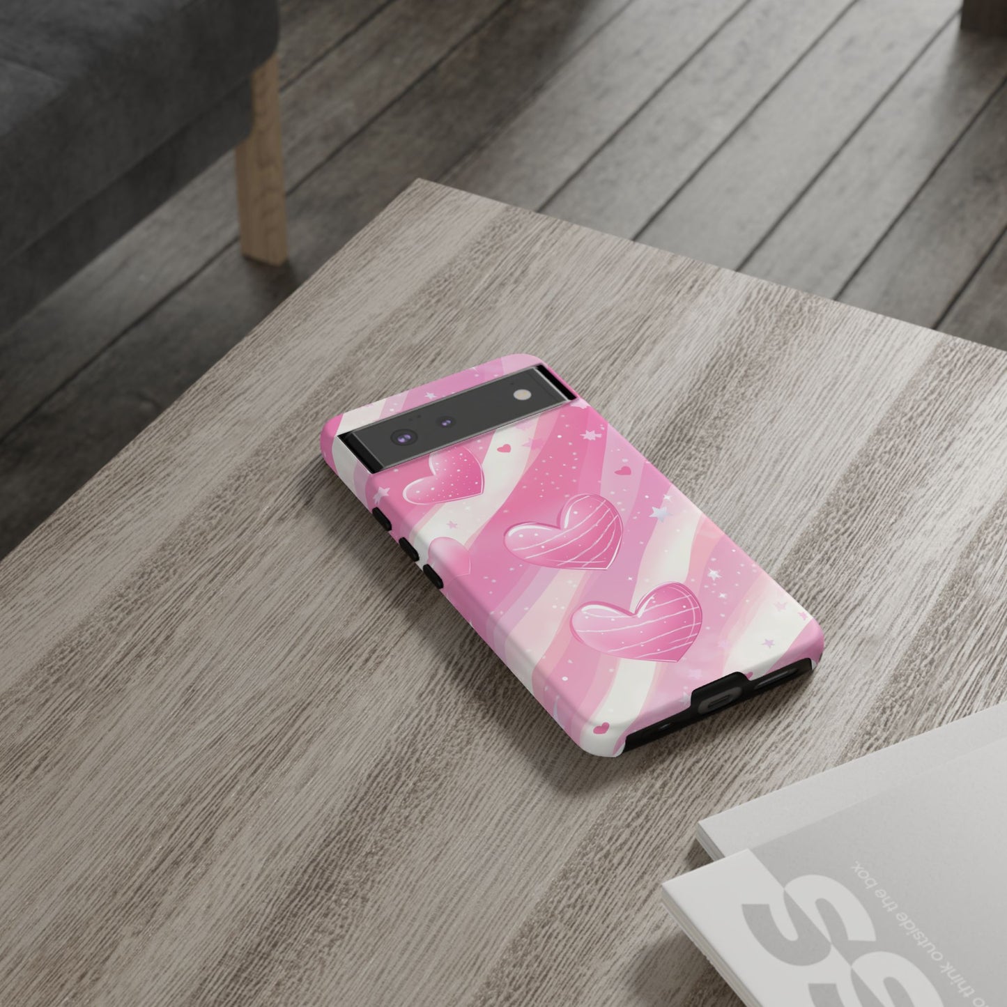 Pink Hearts Phone Case - iPhone, Samsung, and Google case