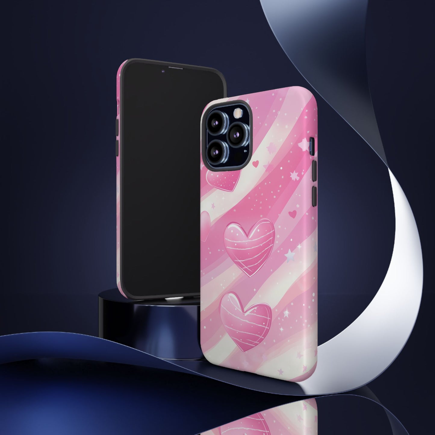 Pink Hearts Phone Case - iPhone, Samsung, and Google case