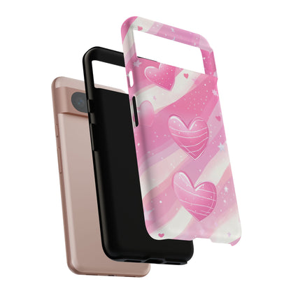 Pink Hearts Phone Case - iPhone, Samsung, and Google case