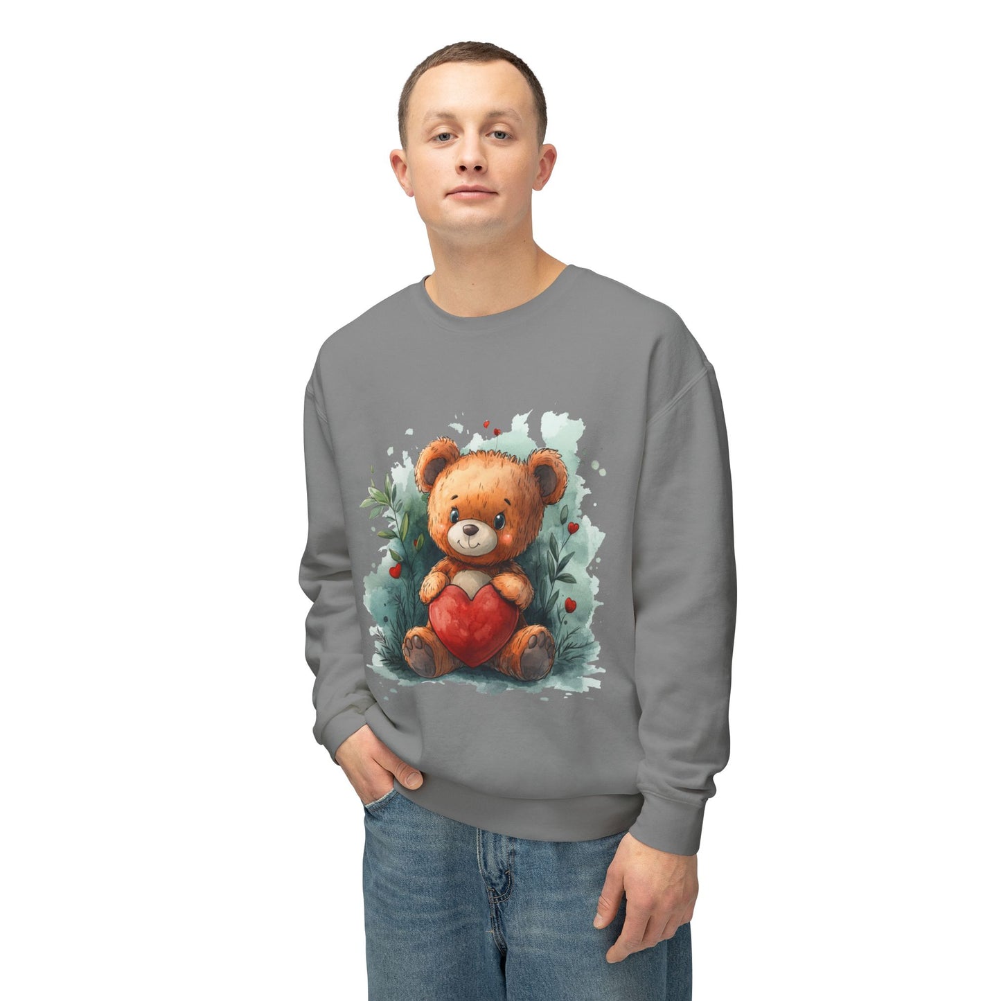 Teddy Bear Unisex Lightweight Crewneck Sweatshirt