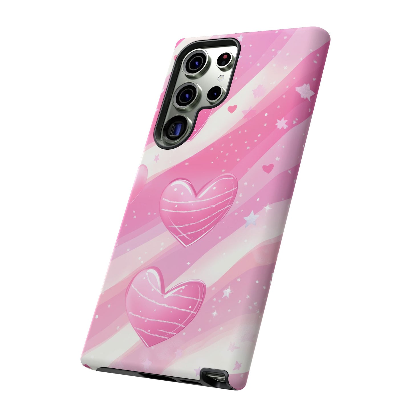 Pink Hearts Phone Case - iPhone, Samsung, and Google case