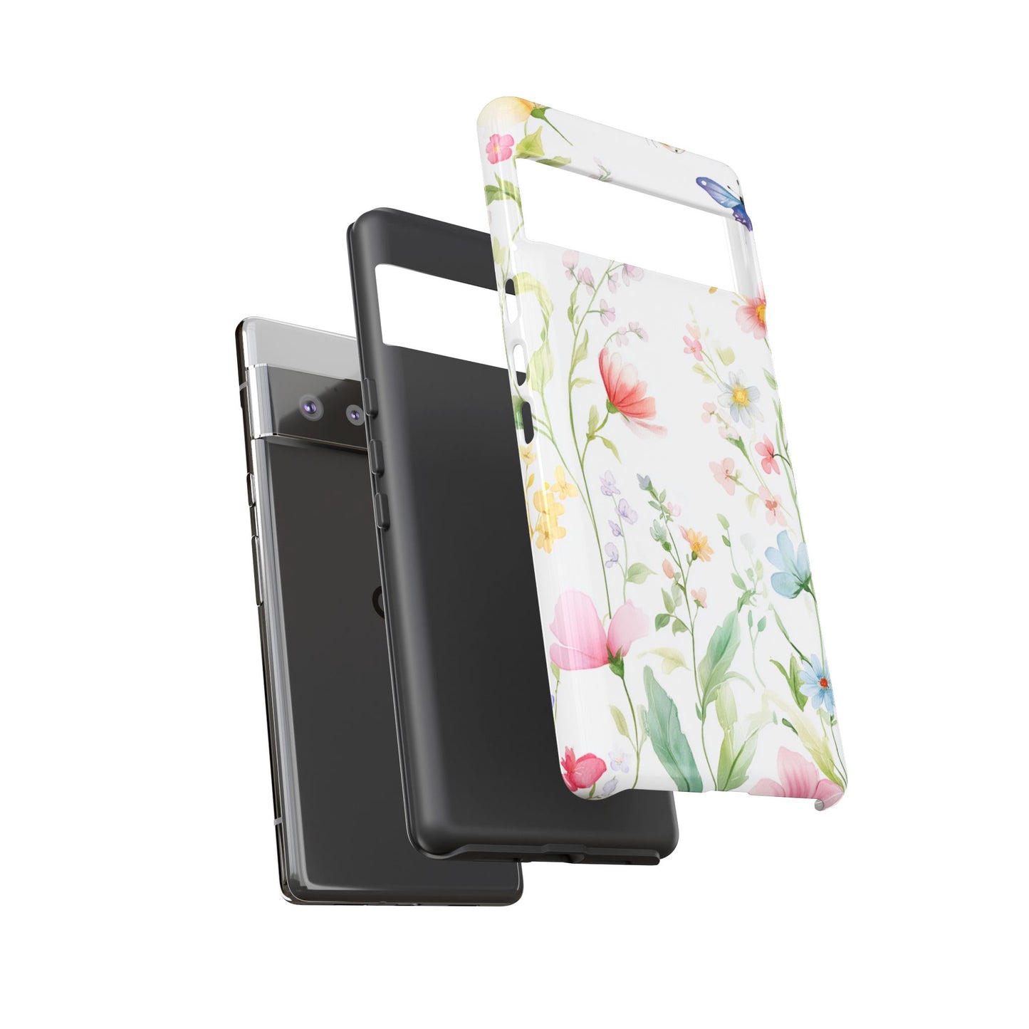 Watercolor Wildflower & Butterfly Phone Case - iPhone, Samsung, and Google case