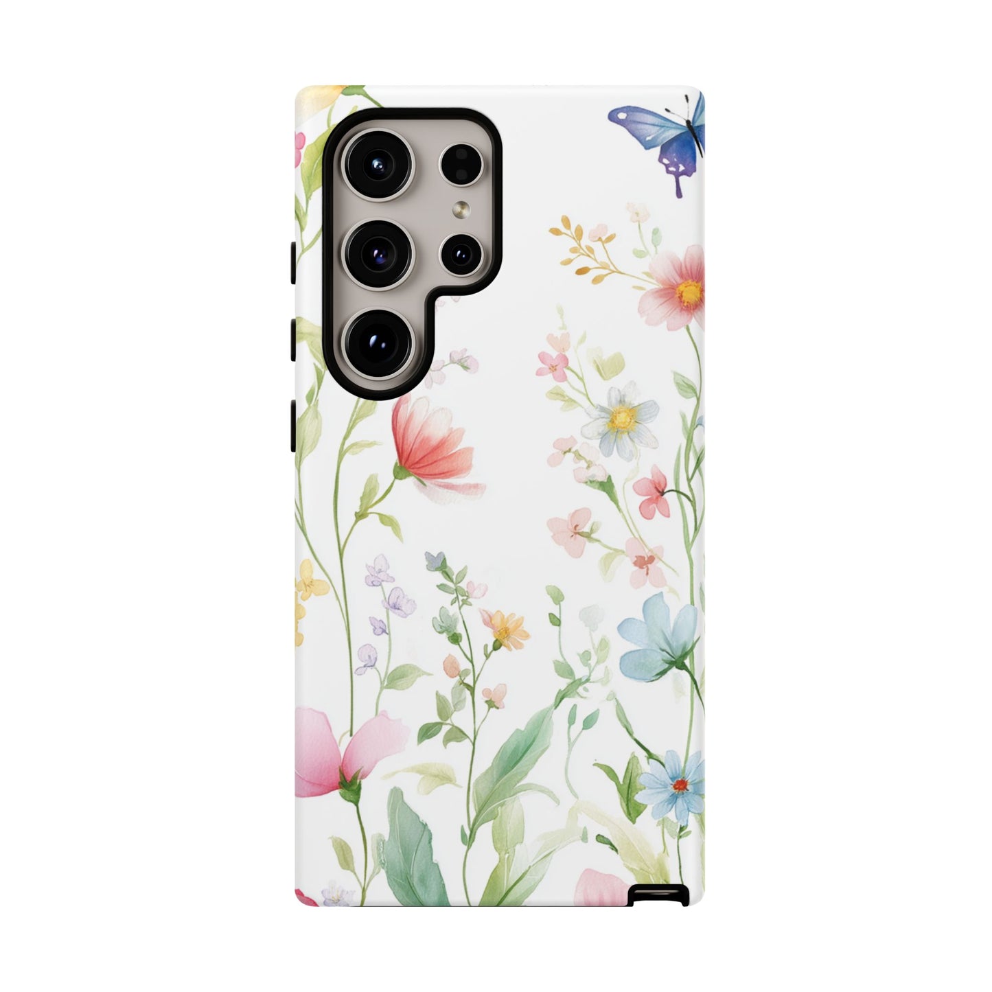 Watercolor Wildflower & Butterfly Phone Case - iPhone, Samsung, and Google case