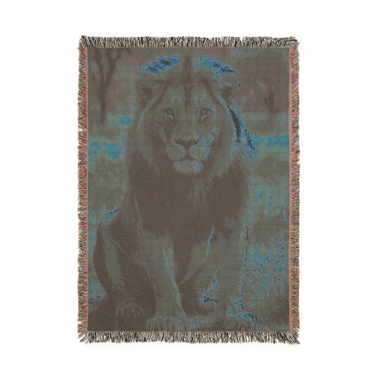 Majestic Lion Woven Blanket - Cozy Home Décor for Animal Lovers