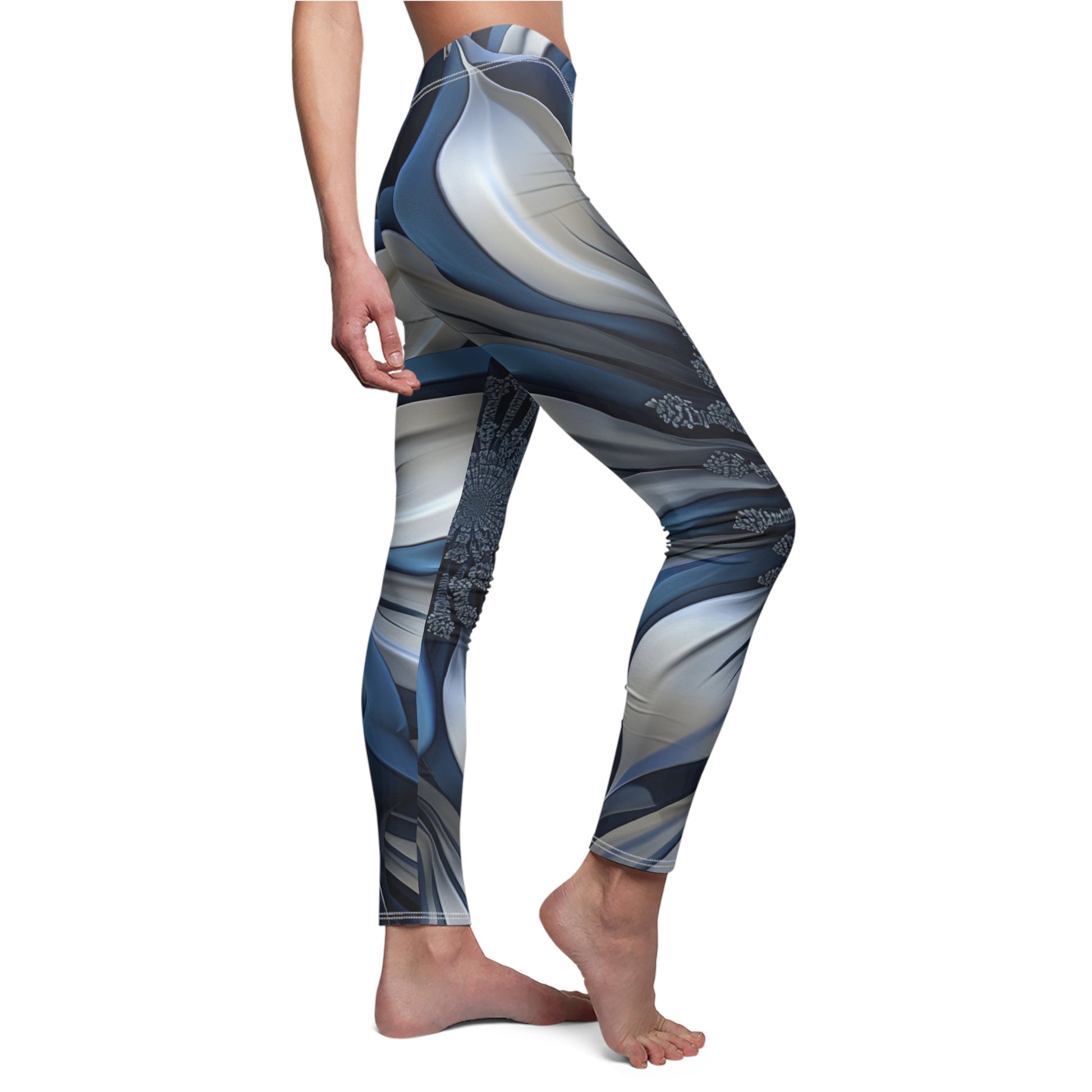 Comfortable leggings with 3D floral patterns