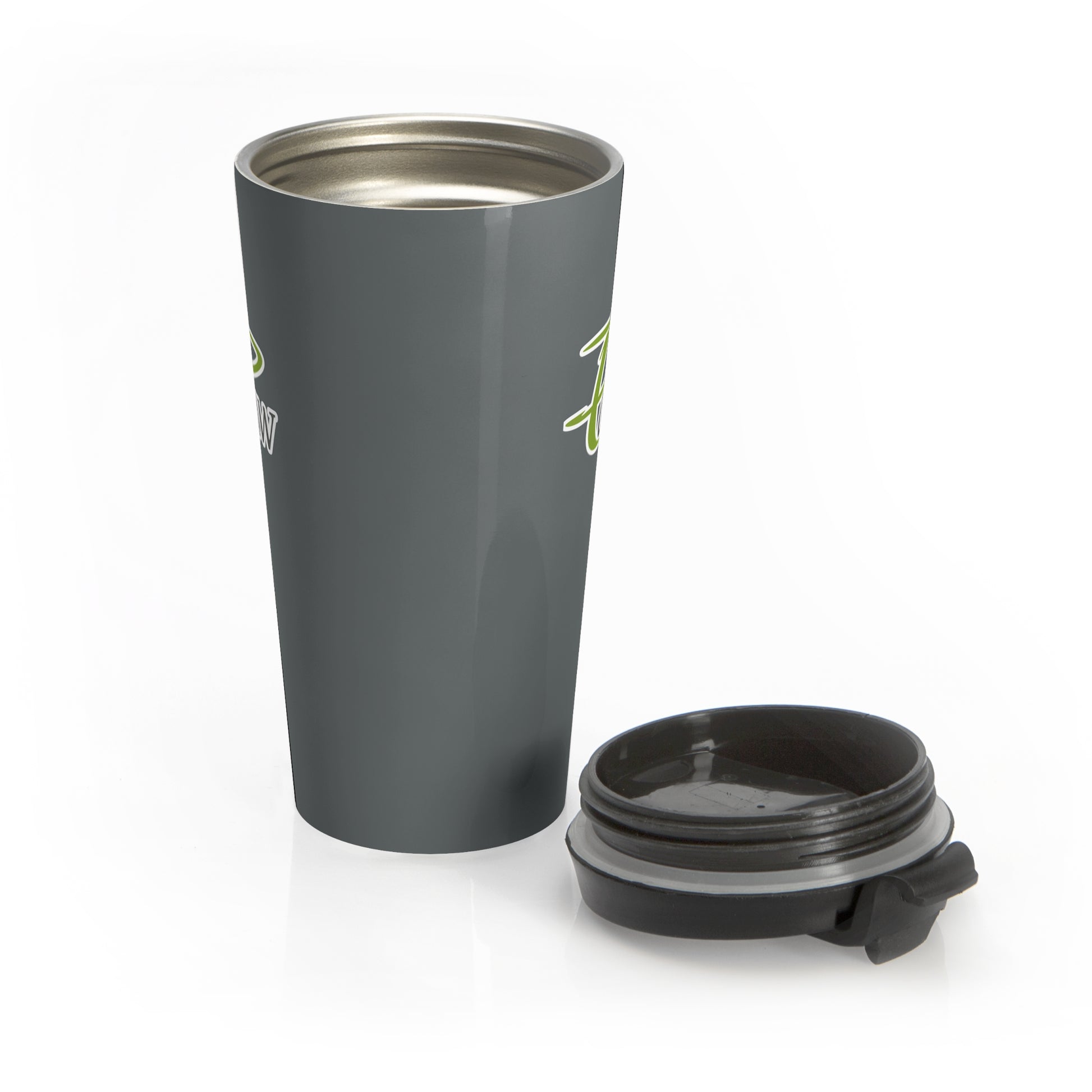 Custom text design travel mug