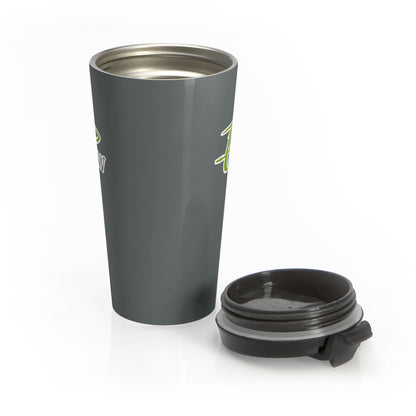 Custom text design travel mug