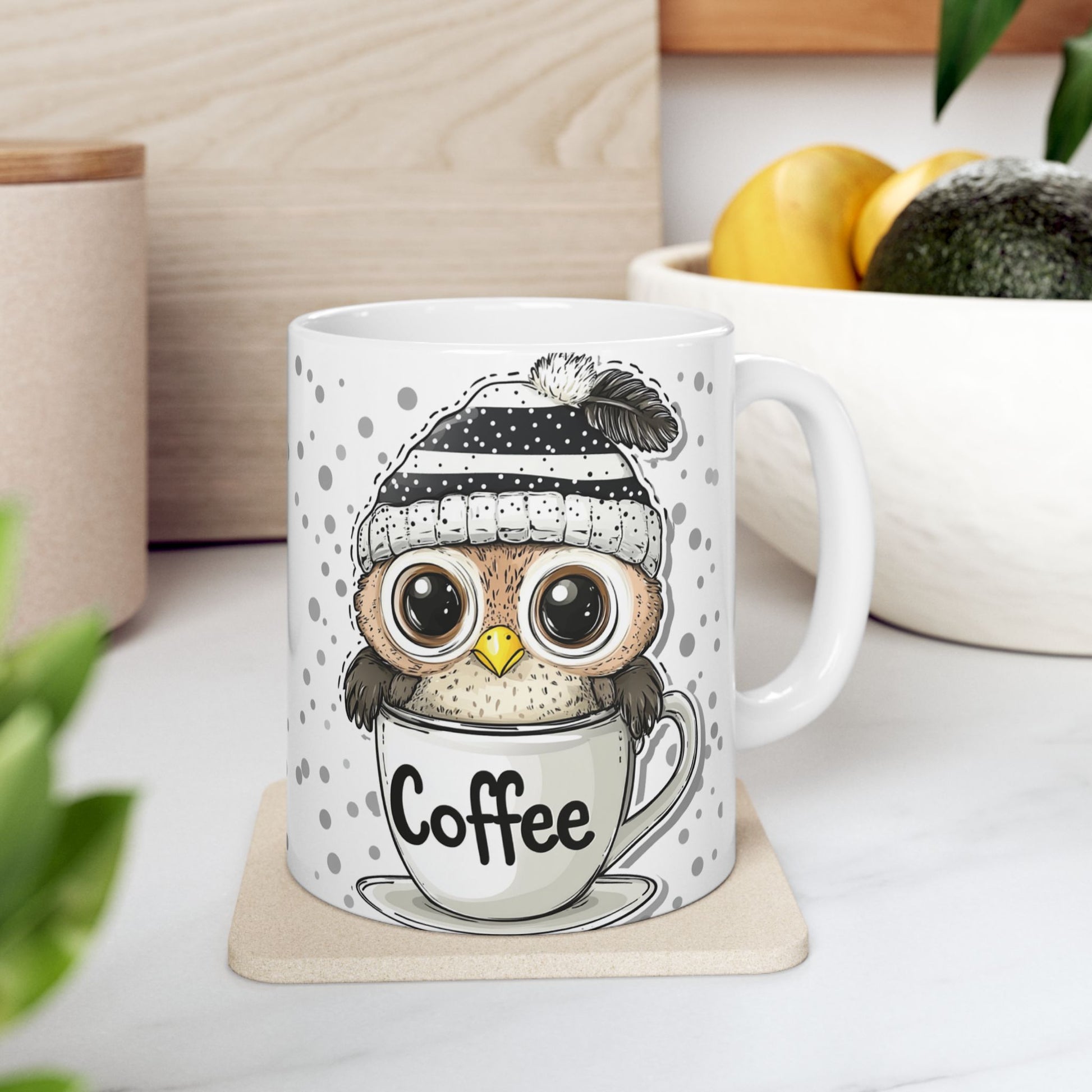Affordable owl coffee mug