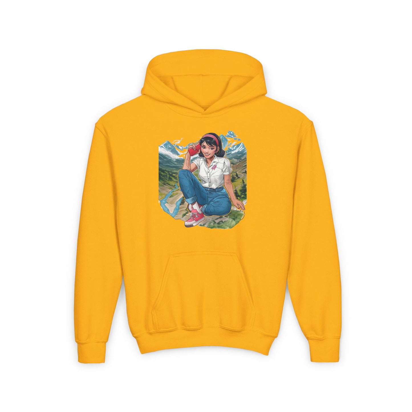 Gold Warm fleece hoodies for nature-loving kids