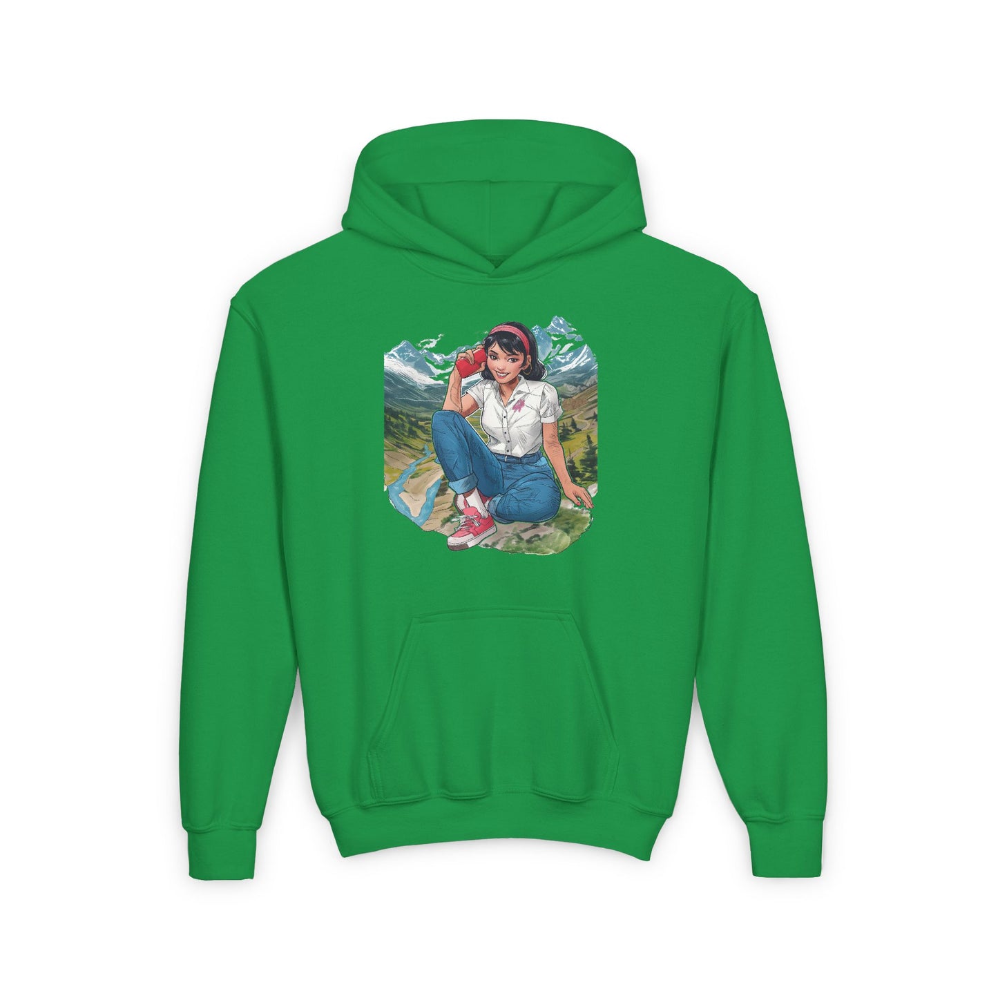 Green Cute character design hoodie