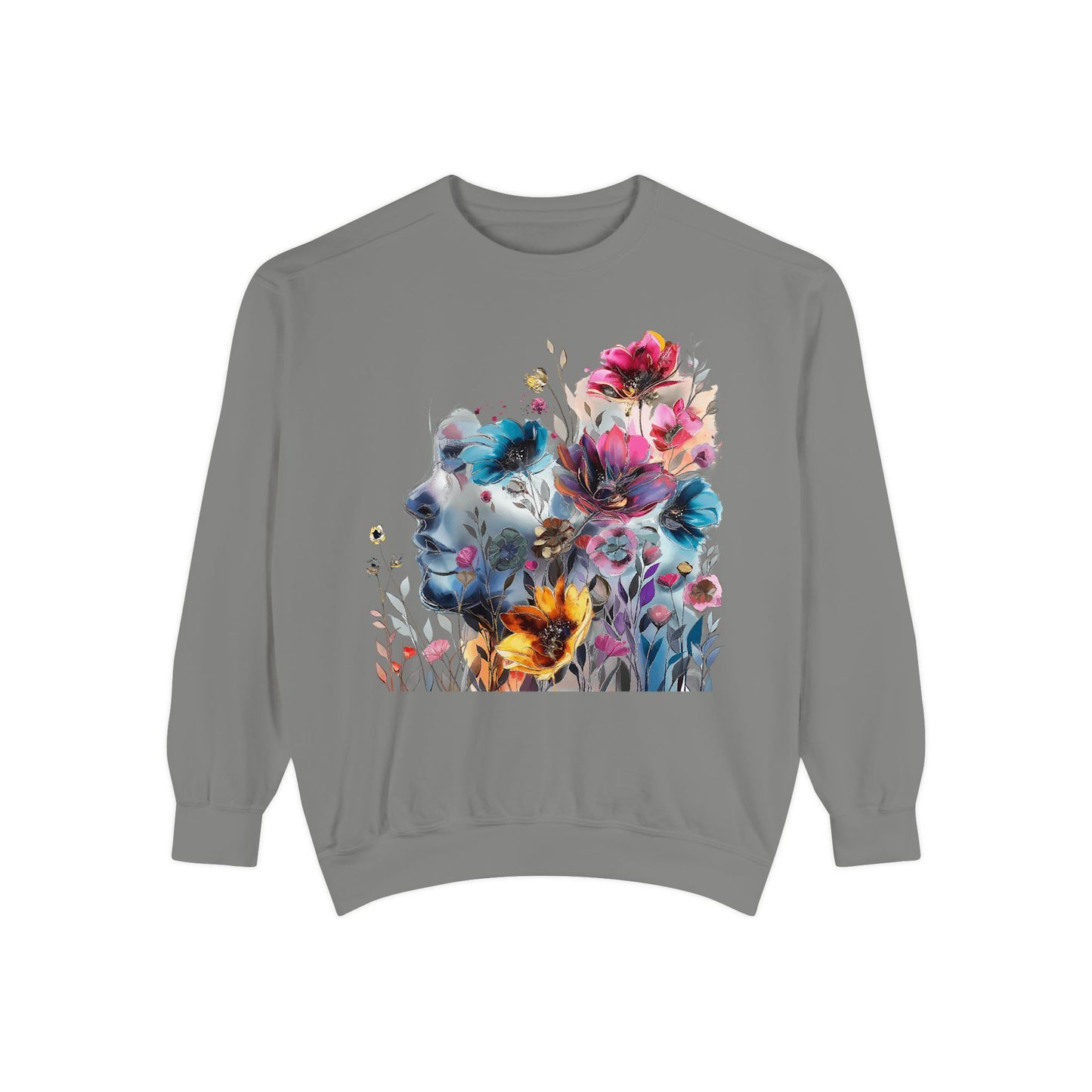 Watercolor floral print sweatshirt