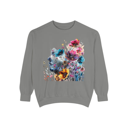 Watercolor floral print sweatshirt