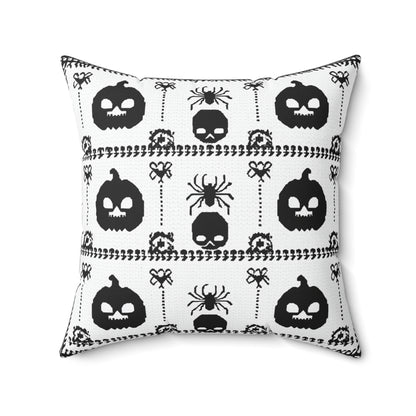 skull and pumpkin decorative pillow