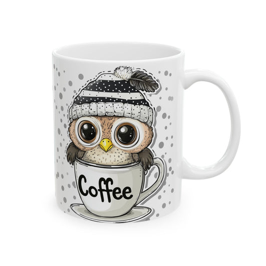 Ceramic mug with owl design,11oz