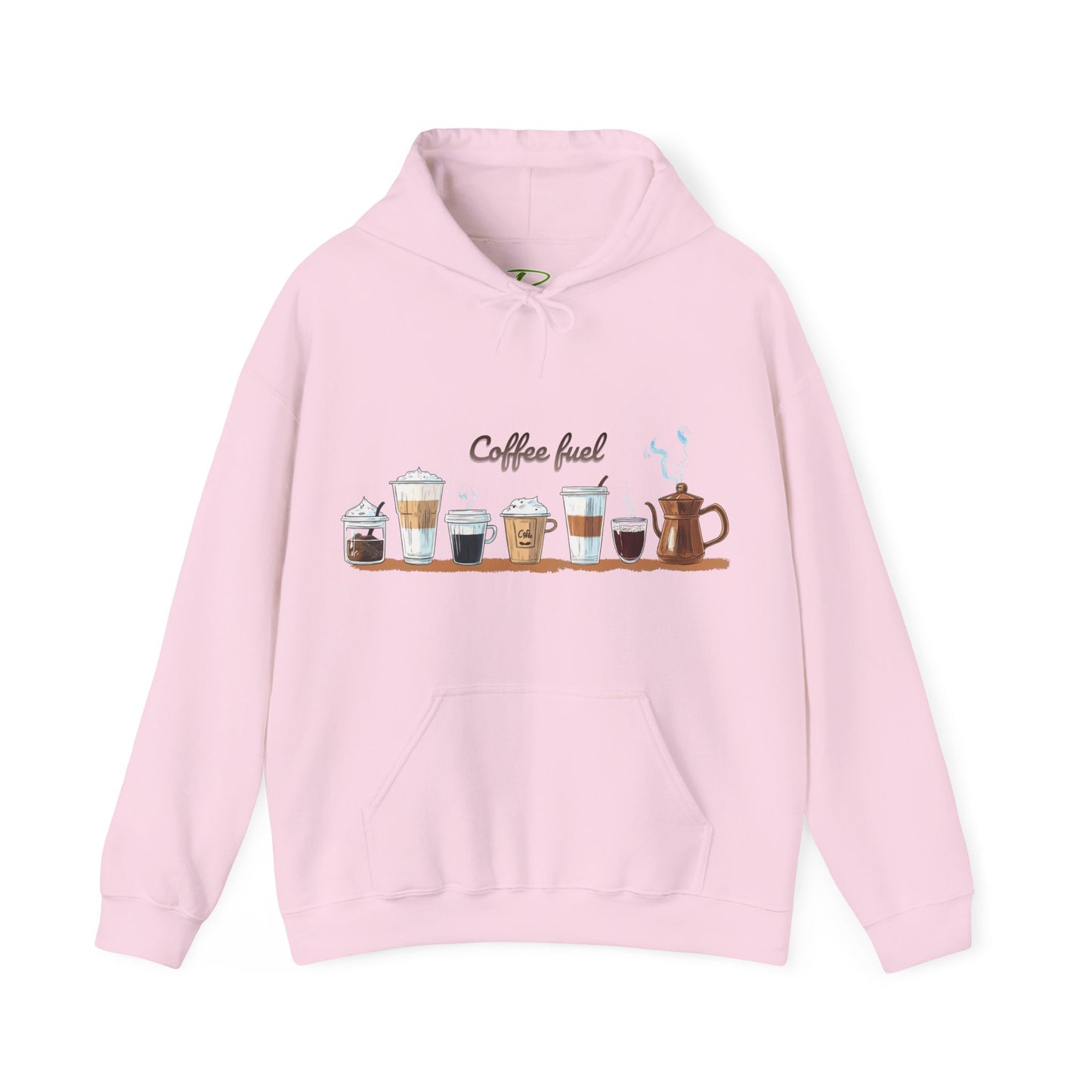 Warm hoodie with coffee illustrations