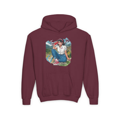 Maroon Whimsical youth sweatshirt design