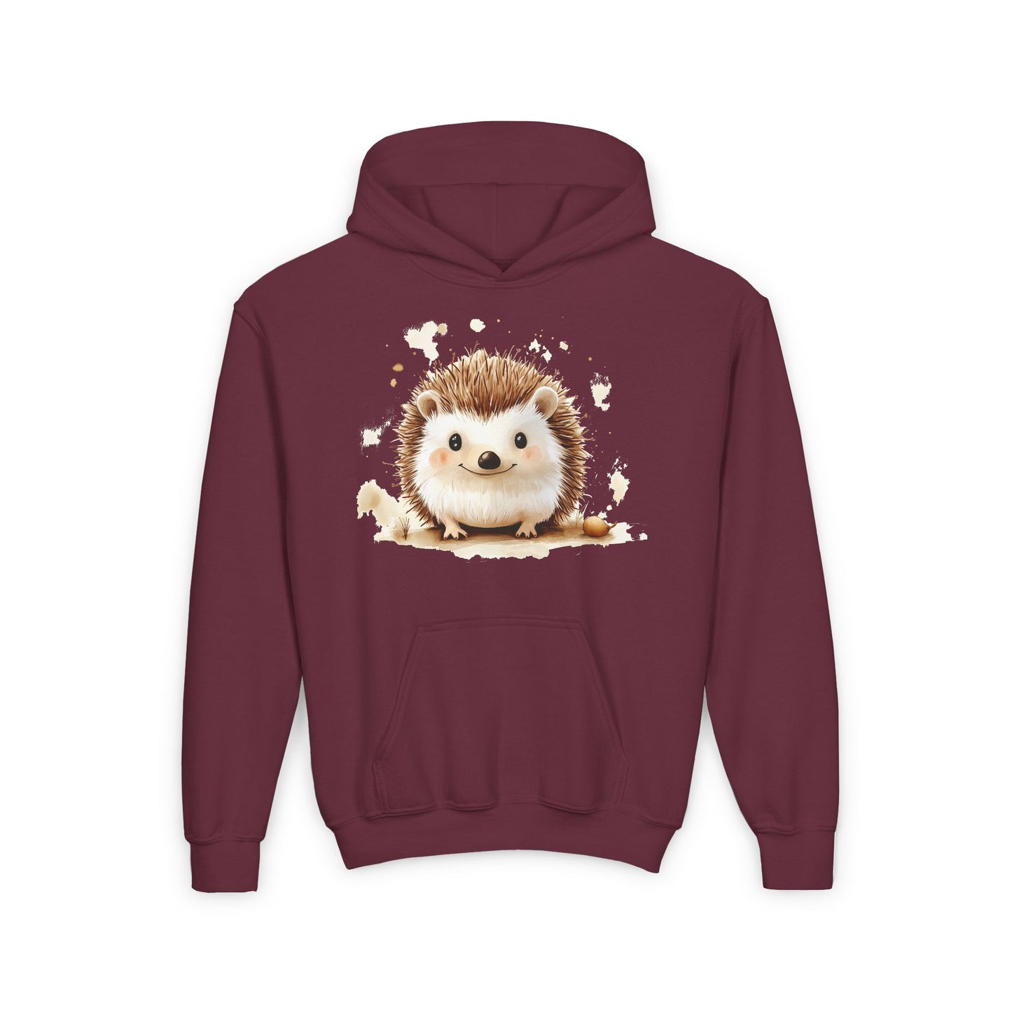 Maroon Adorable animal print hoodie