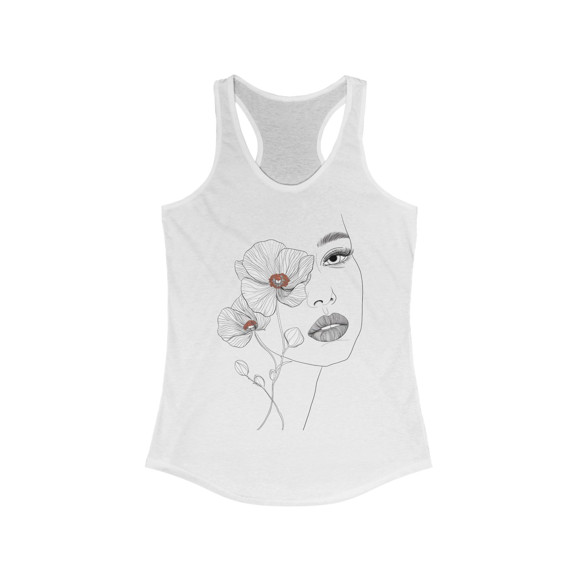 Face Line Art Graphic Tank Top