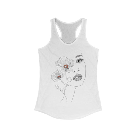 Face Line Art Graphic Tank Top