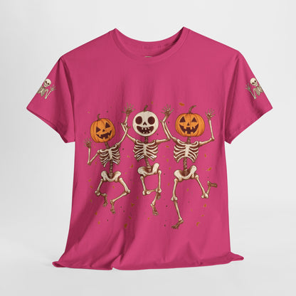 Pumpkin head skeleton tee