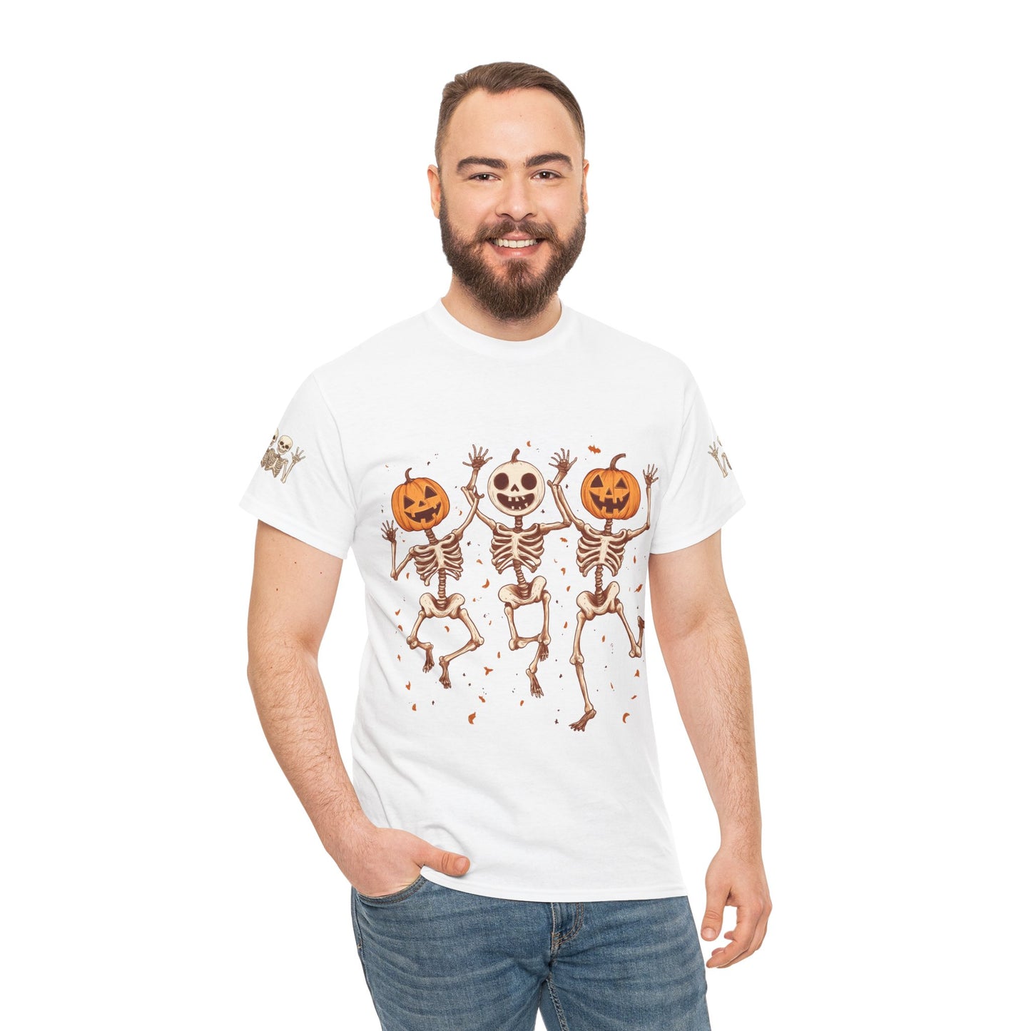 Pumpkin skeleton dance shirt