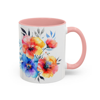 Oil colored  Wildflowers Accent Coffee Mug,  (11oz, 15oz)