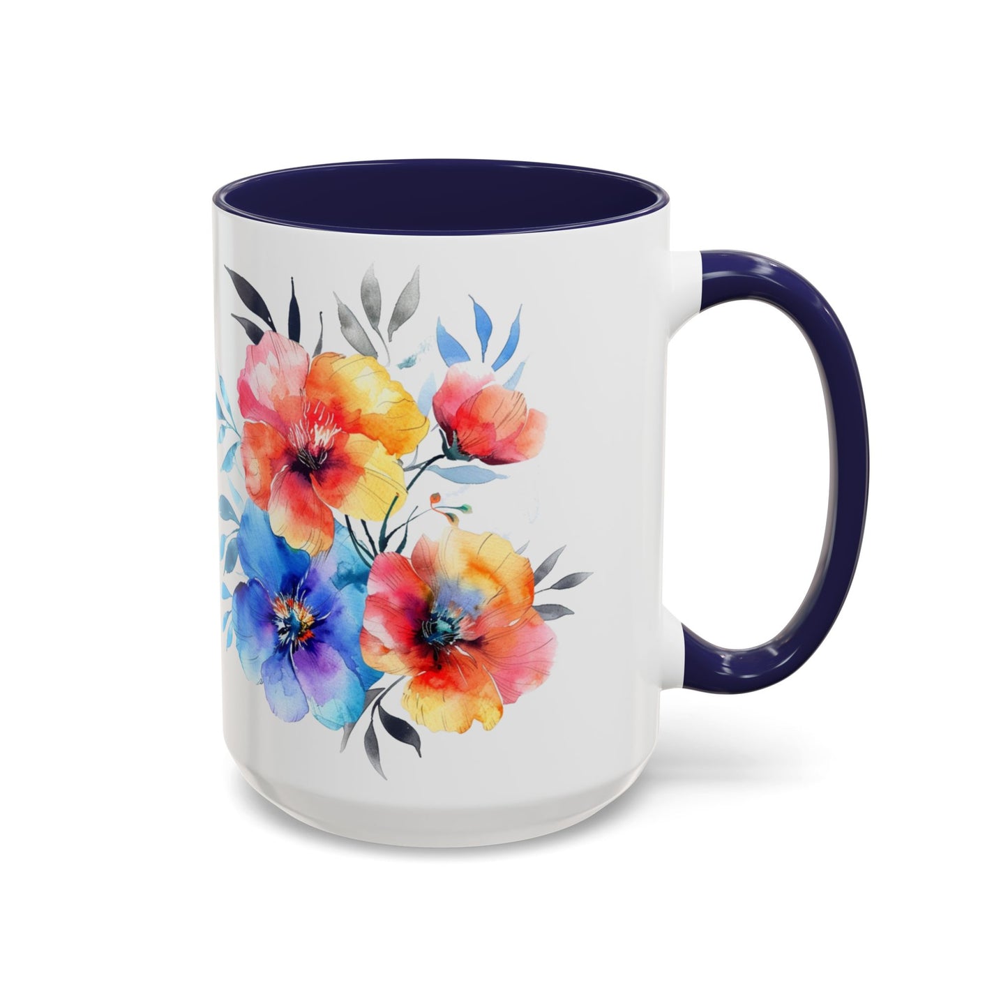 Oil colored  Wildflowers Accent Coffee Mug,  (11oz, 15oz)