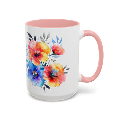 Oil colored  Wildflowers Accent Coffee Mug,  (11oz, 15oz)