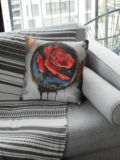Rose Oil colored and Miniature Square Cushion white