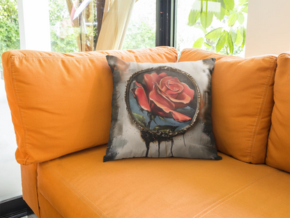 Rose Oil colored and Miniature Square Cushion white