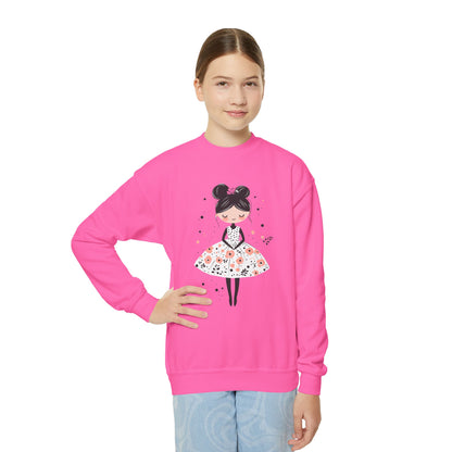 Youth Crewneck Sweatshirt - Cute Ballerina Girl Clip Art Design Sweatshirt