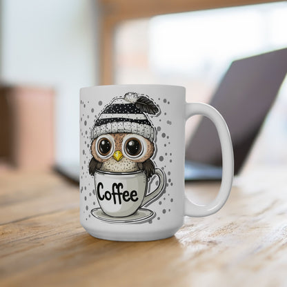 owl coffee mug 15oz