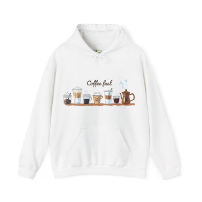 Hooded sweatshirt with coffee design