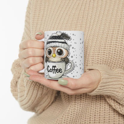 Beautiful owl print mug