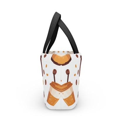 stylish lunch tote with cup design